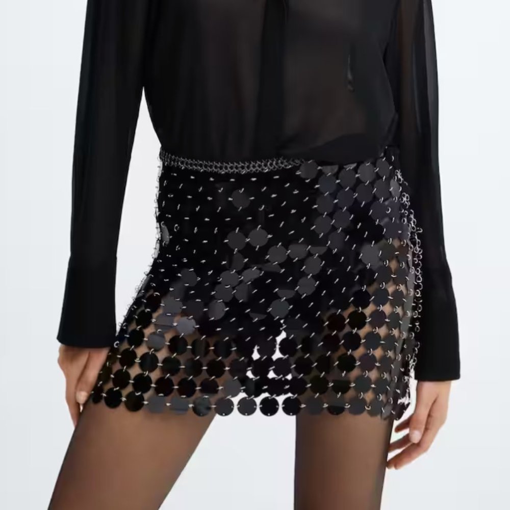 Metallic Disc Skirt